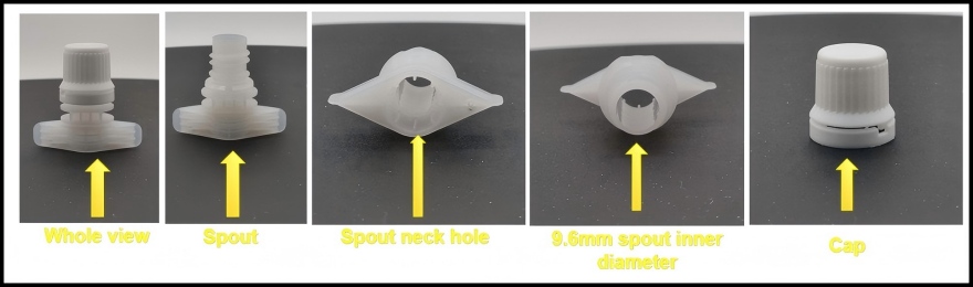 Characteristic of ketchup spout and standing pouch cap (HL096D)